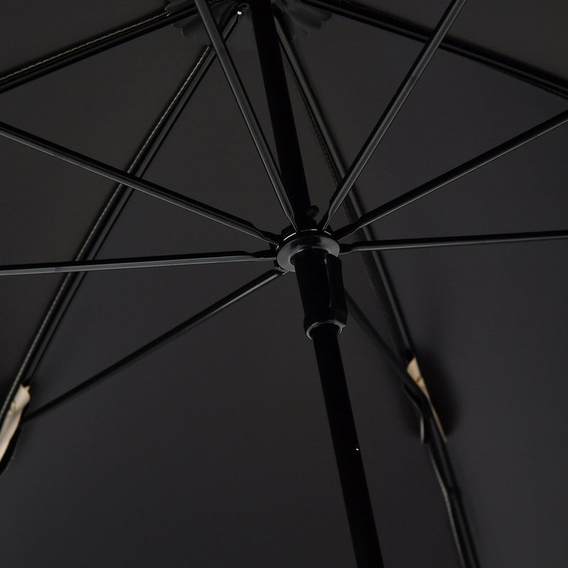 Shading Wave Piping Long Umbrella 58cm Beige (For Both Sunny And Rainy Days)