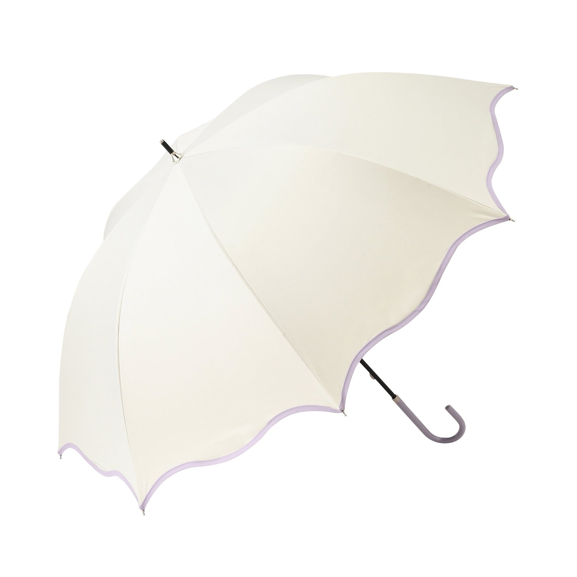 Wave Parasol Long Umbrella 58cm White (For Both Sunny And Rainy Days)