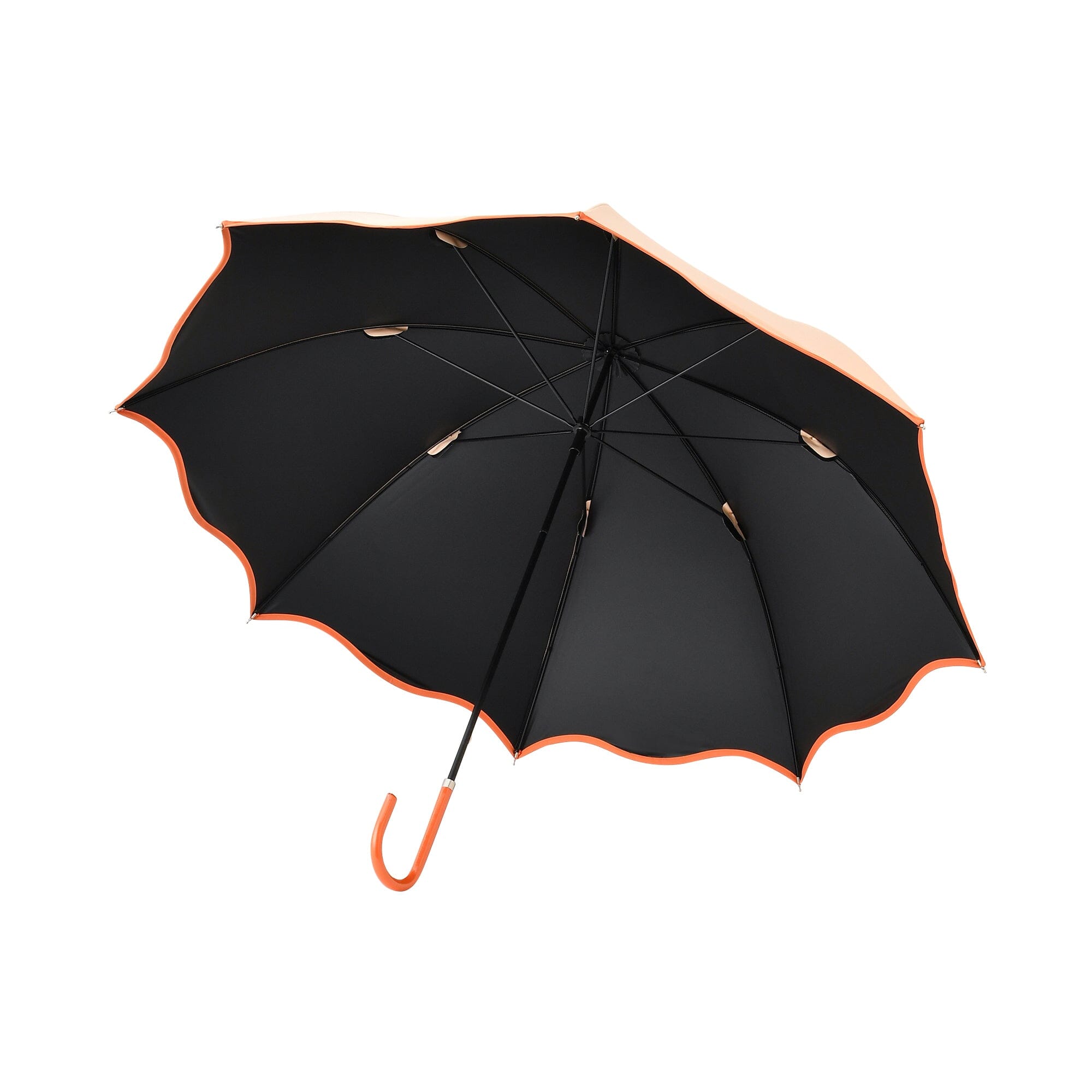 Wave Parasol Long Umbrella 58cm Orange (For Both Sunny And Rainy Days)