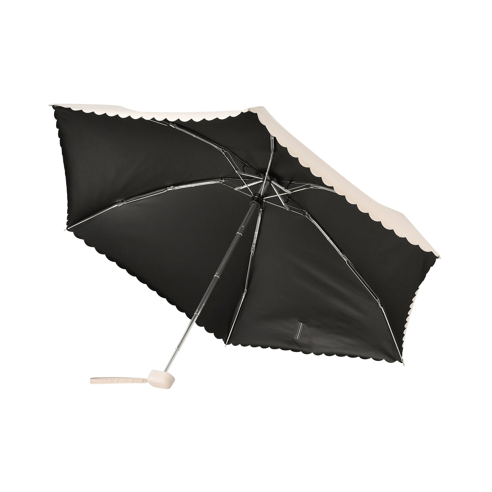 Compact Parasol Mini 47Cm Light Beige (For Both Sunny And Rainy Days)