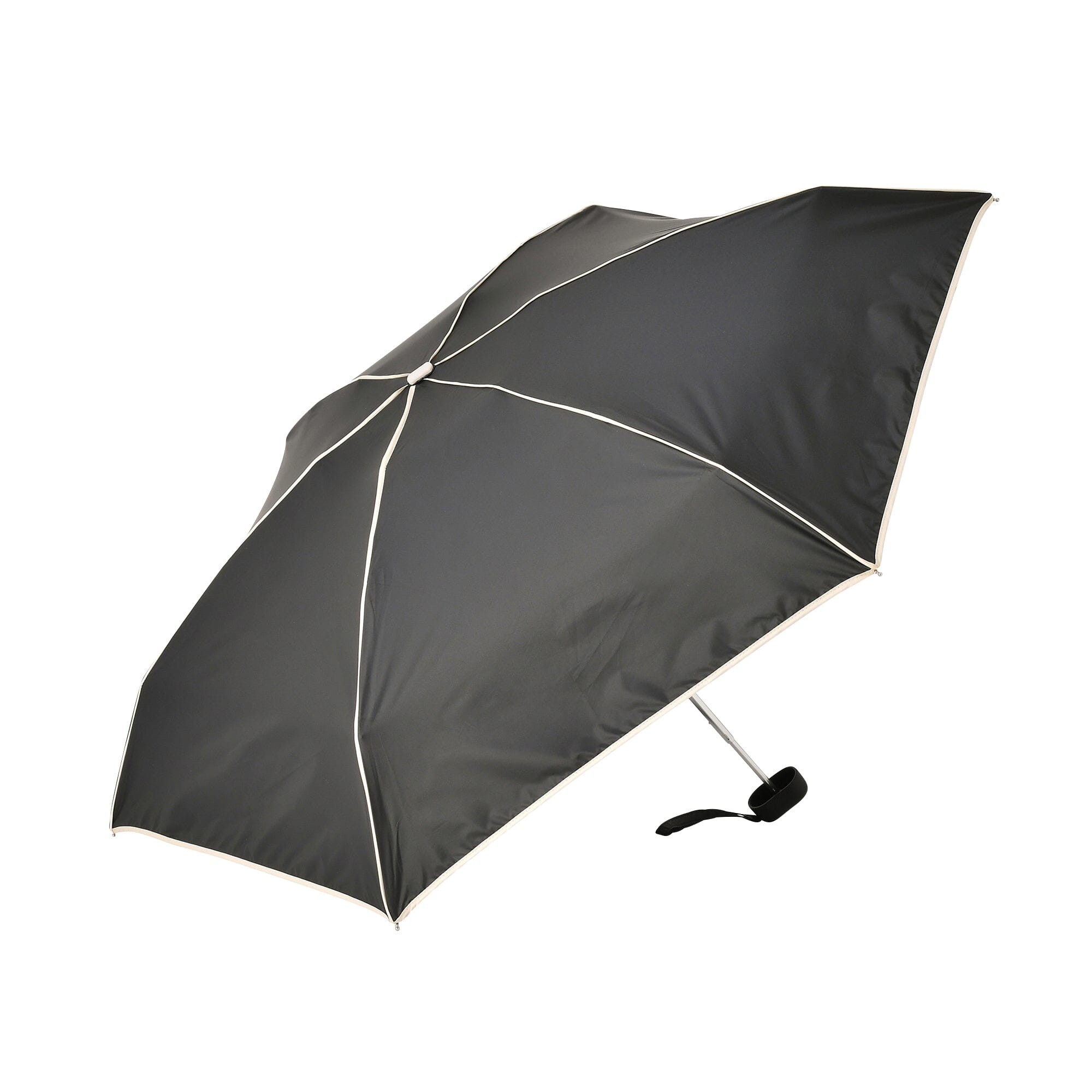 Compact Parasol Mini 47Cm Black (For Both Sunny And Rainy Days)