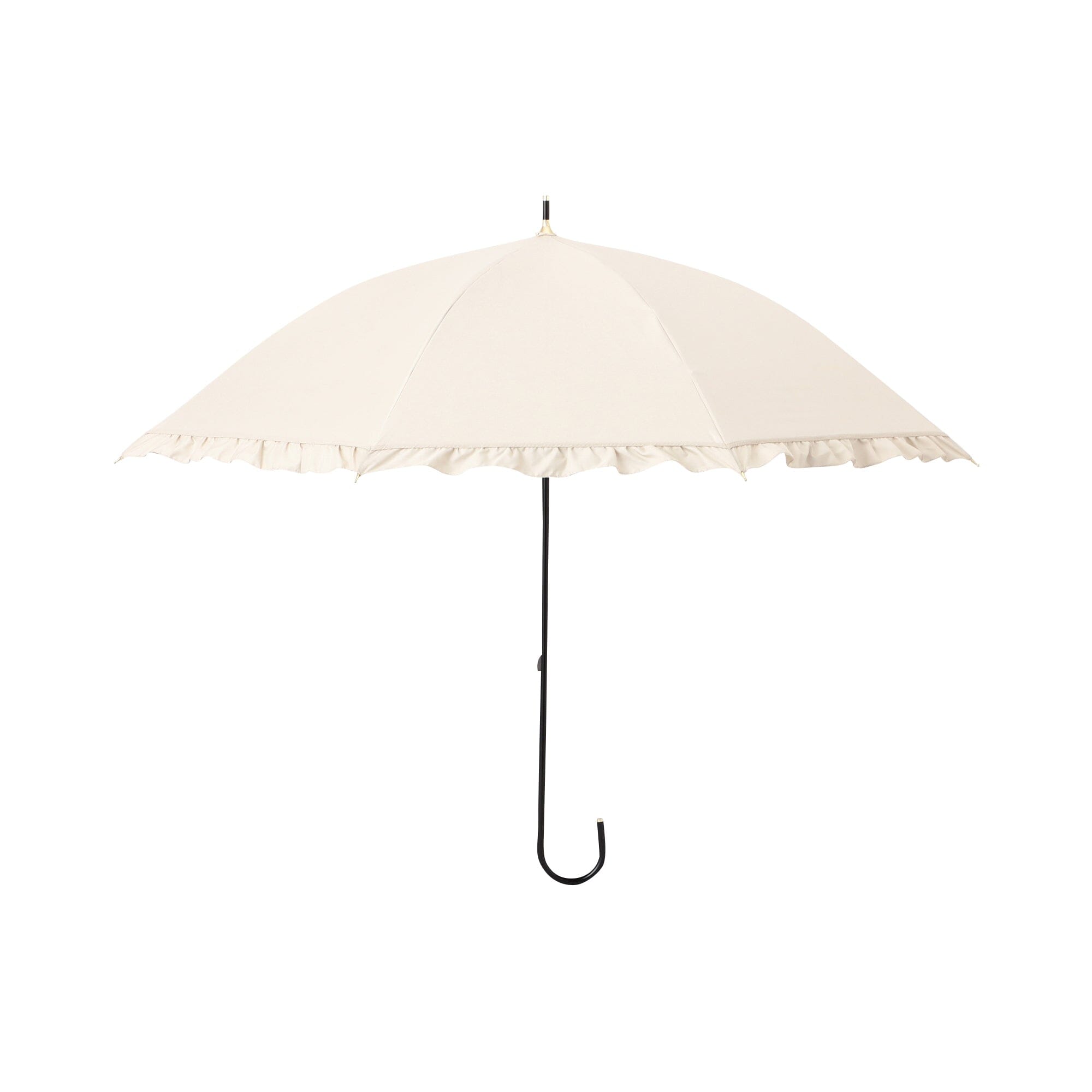 Classic Frill Long Umbrella 50Cm Beige (For Both Sunny And Rainy Days)
