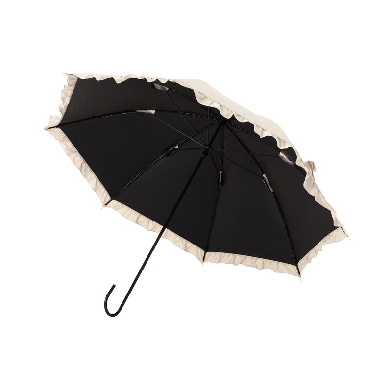Classic Frill Long Umbrella 50Cm Beige (For Both Sunny And Rainy Days)