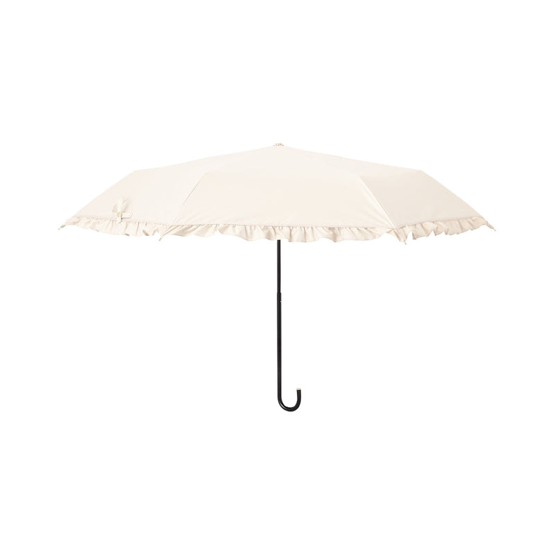 Classic Frill Folding Umbrella 50Cm Beige (For Both Sunny And Rainy Days)