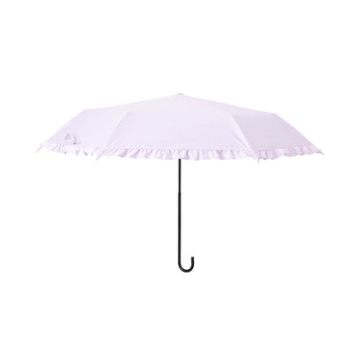 Classic Frill Folding Umbrella 50Cm Lavender (For Both Rain And Shine)