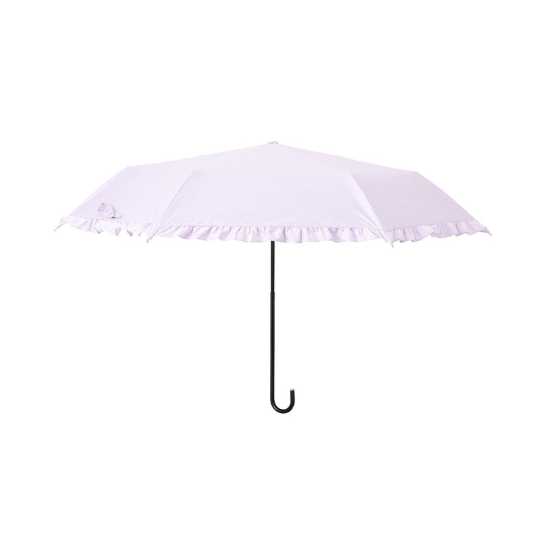 Classic Frill Folding Umbrella 50Cm Lavender (For Both Rain And Shine)