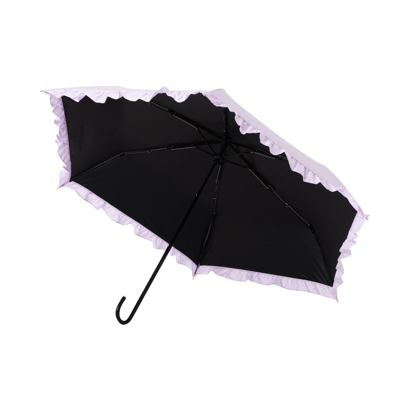 Classic Frill Folding Umbrella 50Cm Lavender (For Both Rain And Shine)