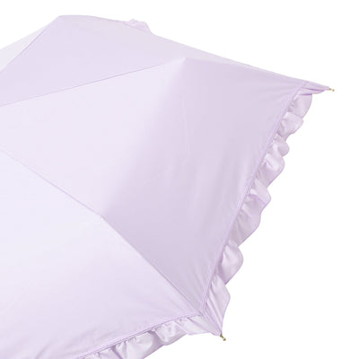 Classic Frill Folding Umbrella 50Cm Lavender (For Both Rain And Shine)
