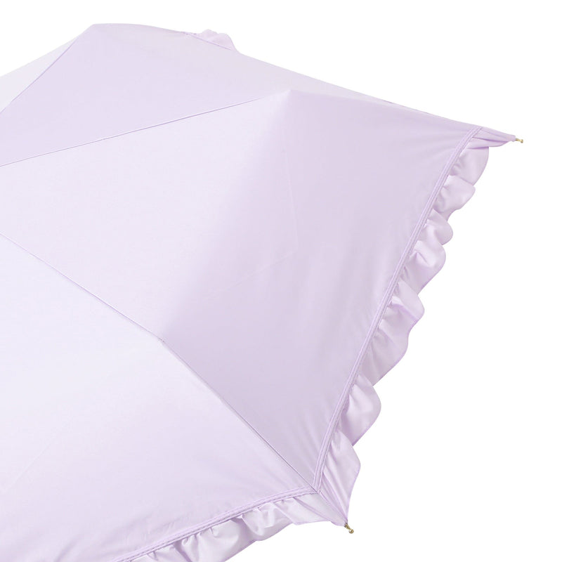 Classic Frill Folding Umbrella 50Cm Lavender (For Both Rain And Shine)