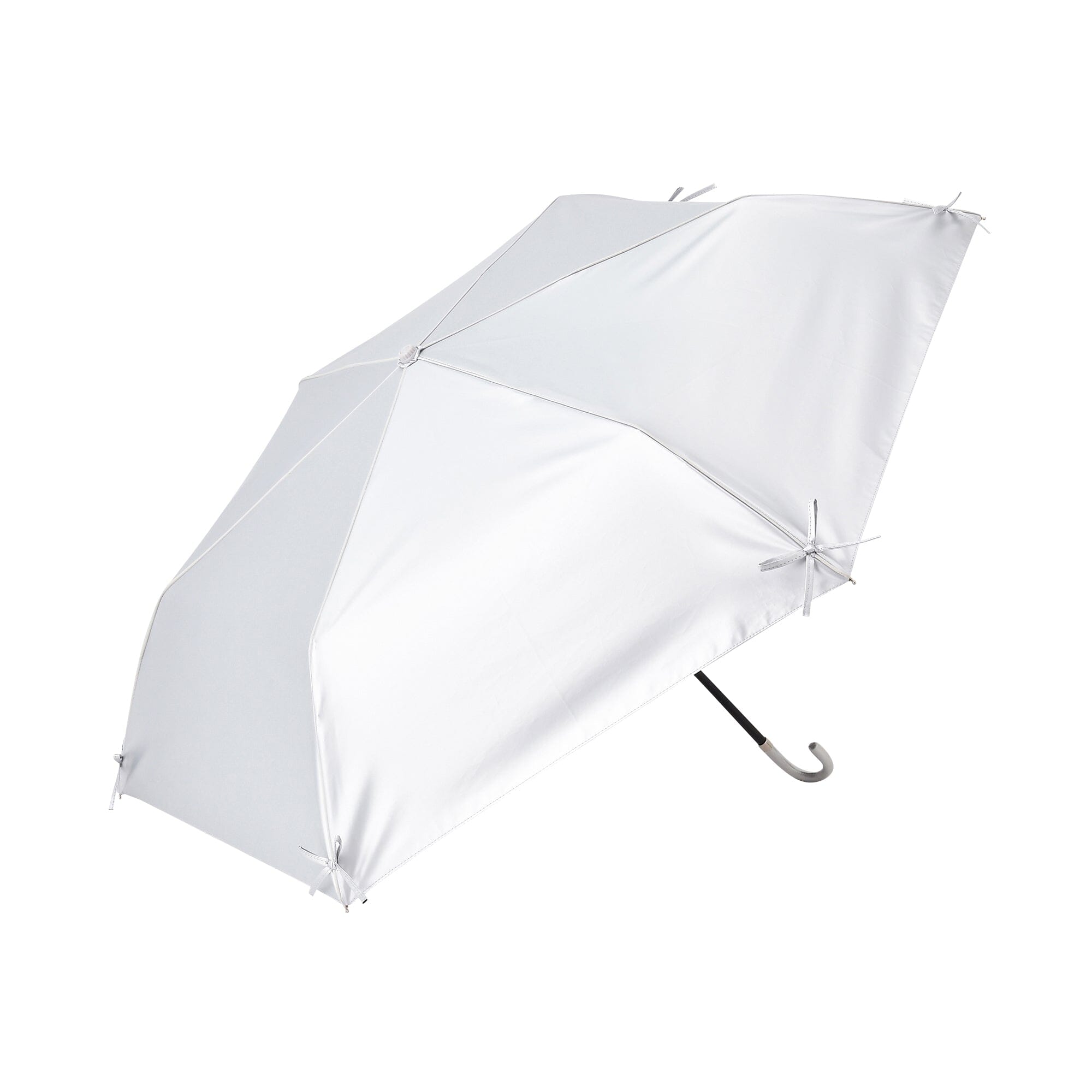 Ribbon Folding Umbrella 50CM  (For Both Sunny And Rainy Days) Silver