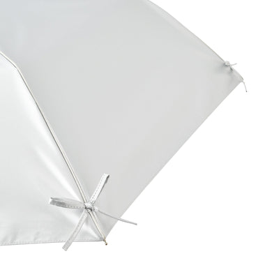 Ribbon Folding Umbrella 50CM  (For Both Sunny And Rainy Days) Silver