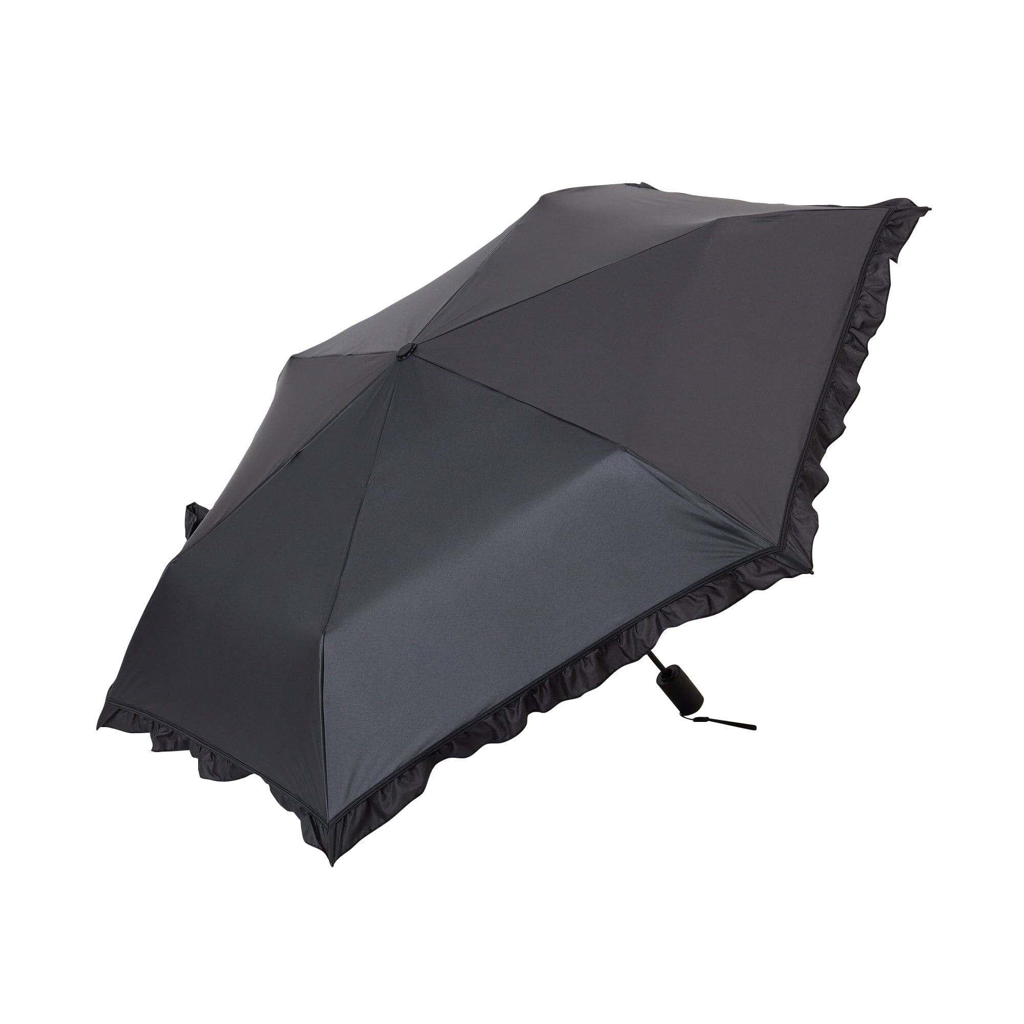 Automatic Classic Frill Mini Umbrella 50cm Black