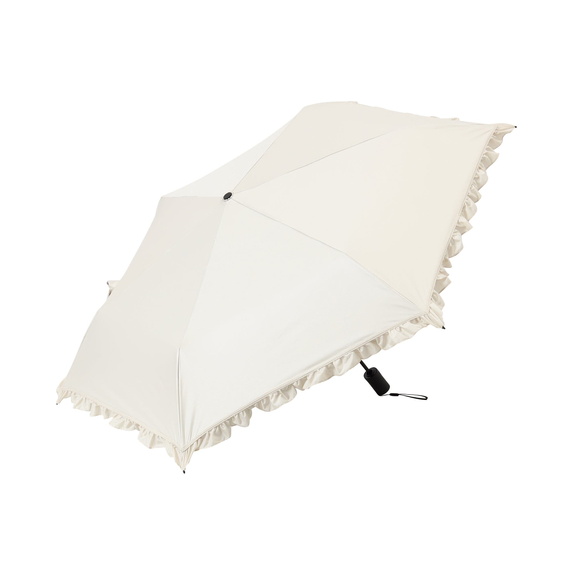 Automatic Classic Frill Mini Umbrella 50cm Beige