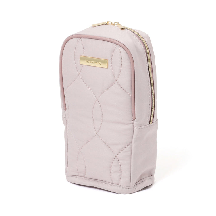 Noble Quilt Pen & Smartphone Stand Pouch Light Pink