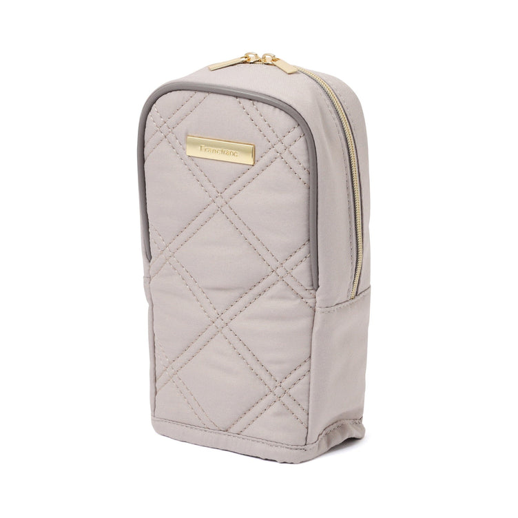 Noble Quilt Pen & Smartphone Stand Pouch Beige