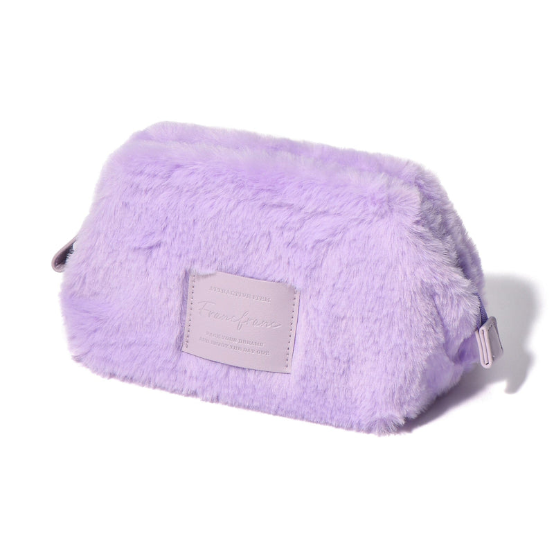 Fur Wire Pouch  Purple