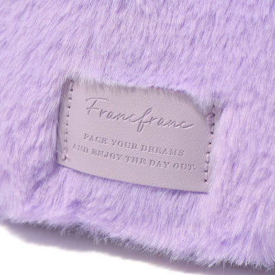 Fur Round Pouch  Purple
