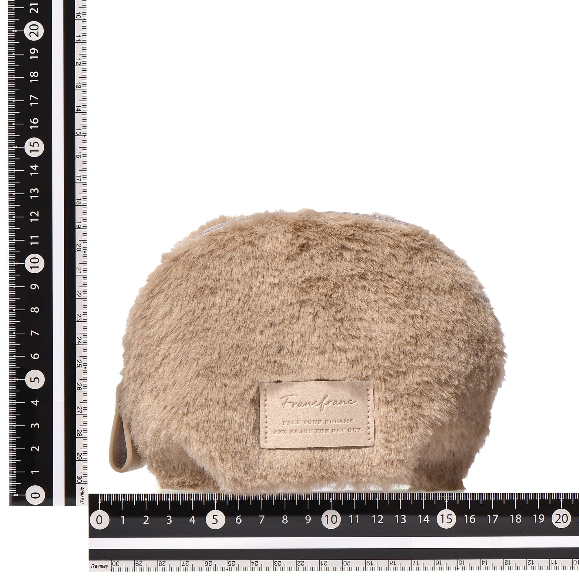 Fur Round Pouch  Beige