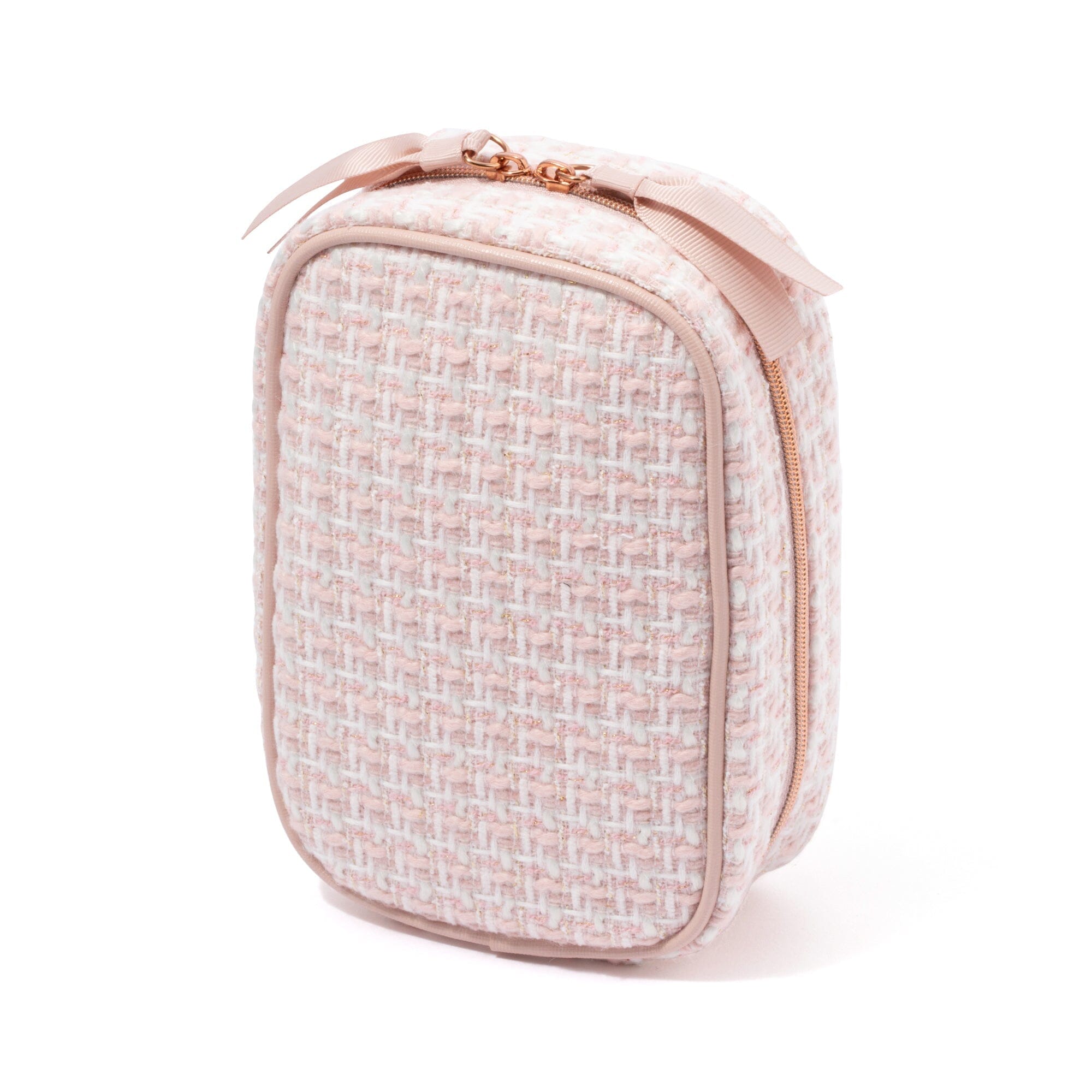 Tweed Stand Pouch  Pink
