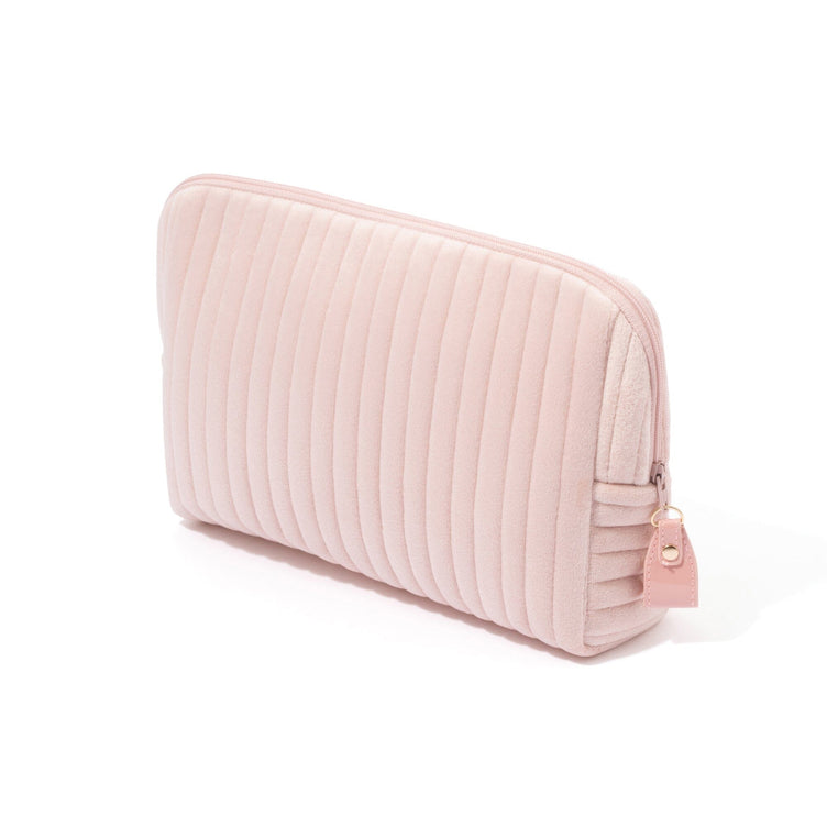 Stripe Quilt Pouch L  Pink