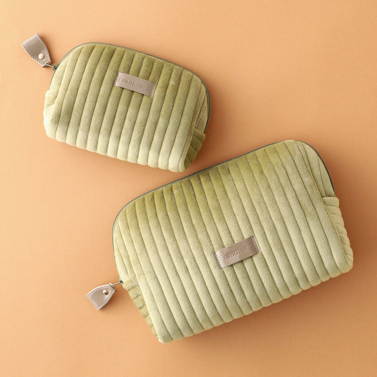 Stripe Quilt Pouch L  Green