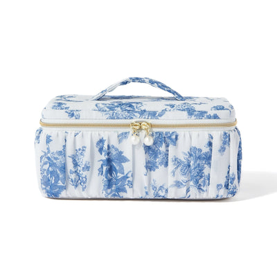 Classic Flower Vanity Pouch Small Navy