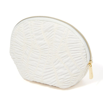 Emboss Round Pouch  Ivory