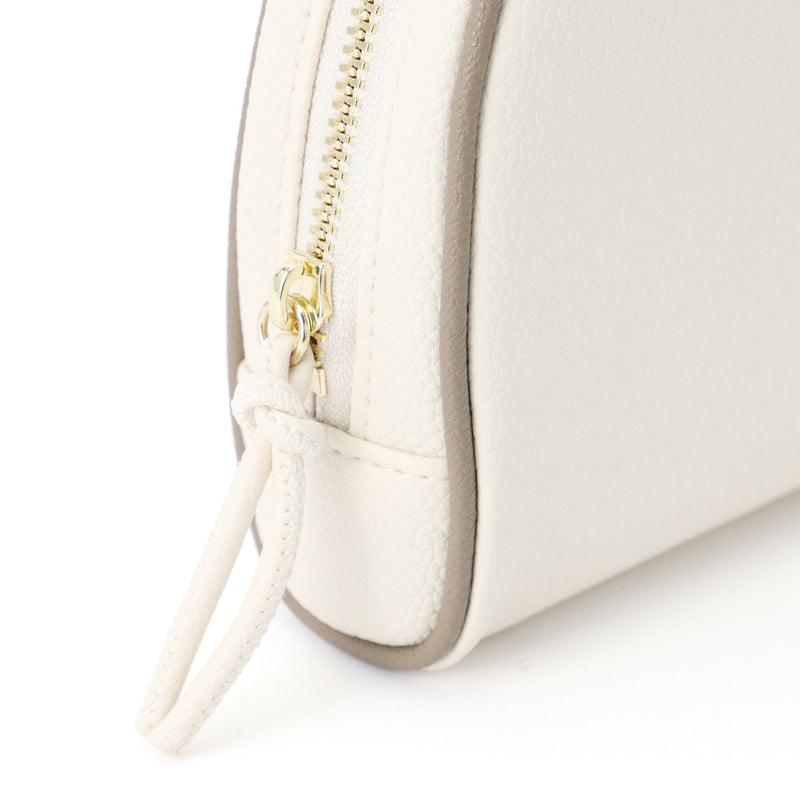 Bicolor Round Pouch Ivory