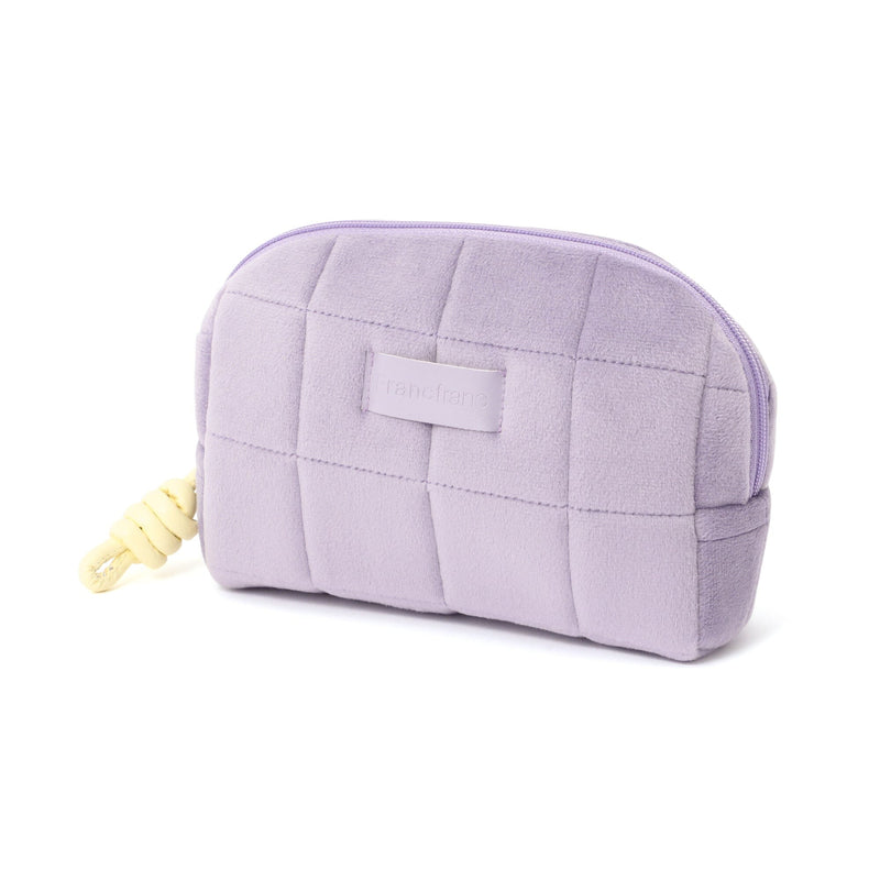 Quilted Pouch Checkered S Purple