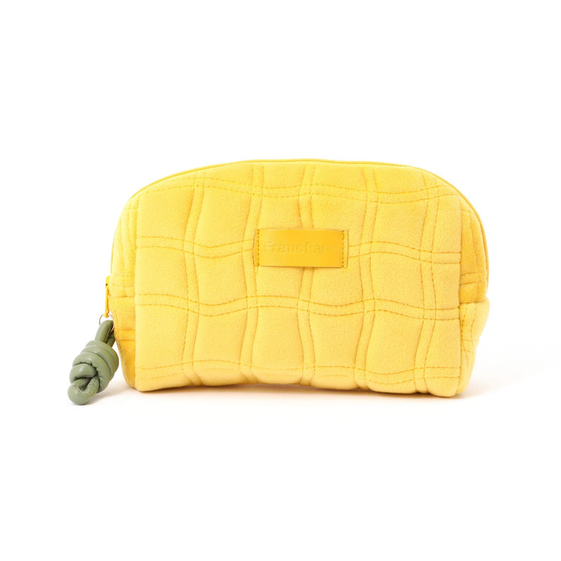 Quilted Pouch Lattice Wave S Yellow