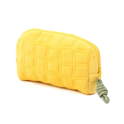 Quilted Pouch Lattice Wave S Yellow