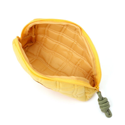 Quilted Pouch Lattice Wave S Yellow