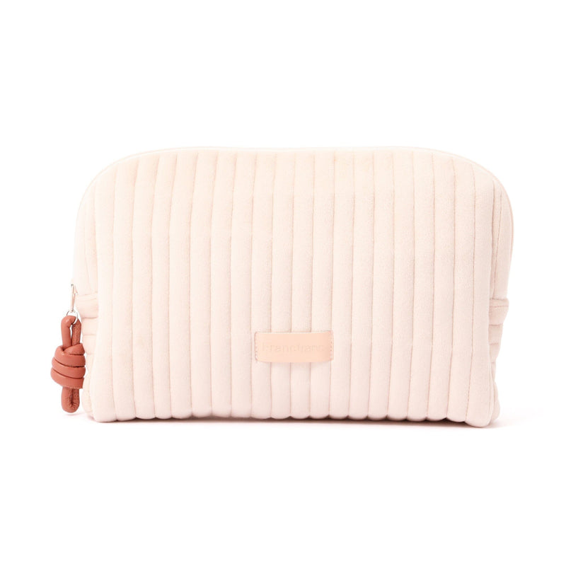 Quilted Pouch Stripe L Pink