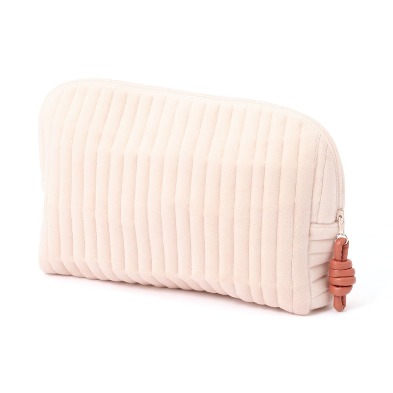 Quilted Pouch Stripe L Pink