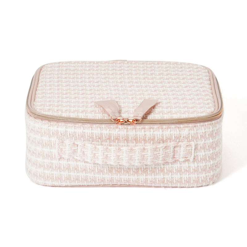 Tweed Vanity Makeup Bag Pink