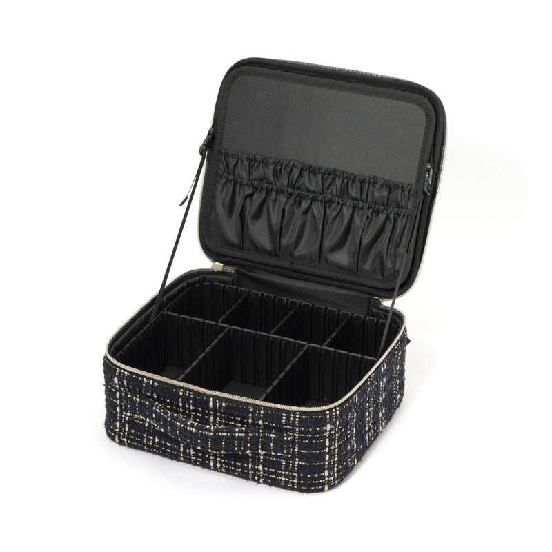 Tweed Vanity Makeup Bag Black