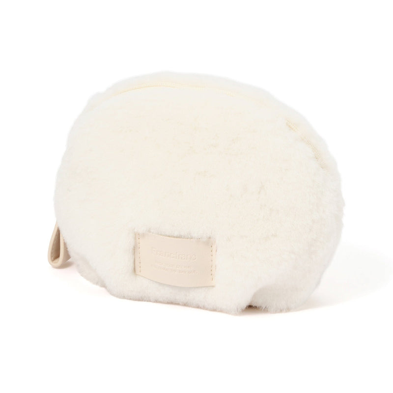 Fur Round Pouch Ivory