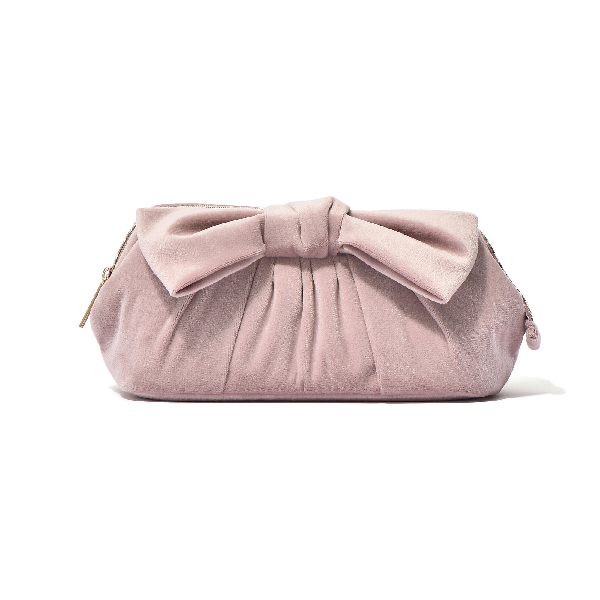 Velour Ribbon Wire Pouch Pink