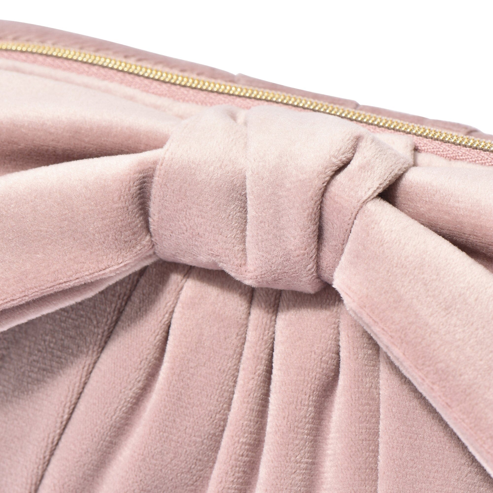 Velour Ribbon Wire Pouch Pink