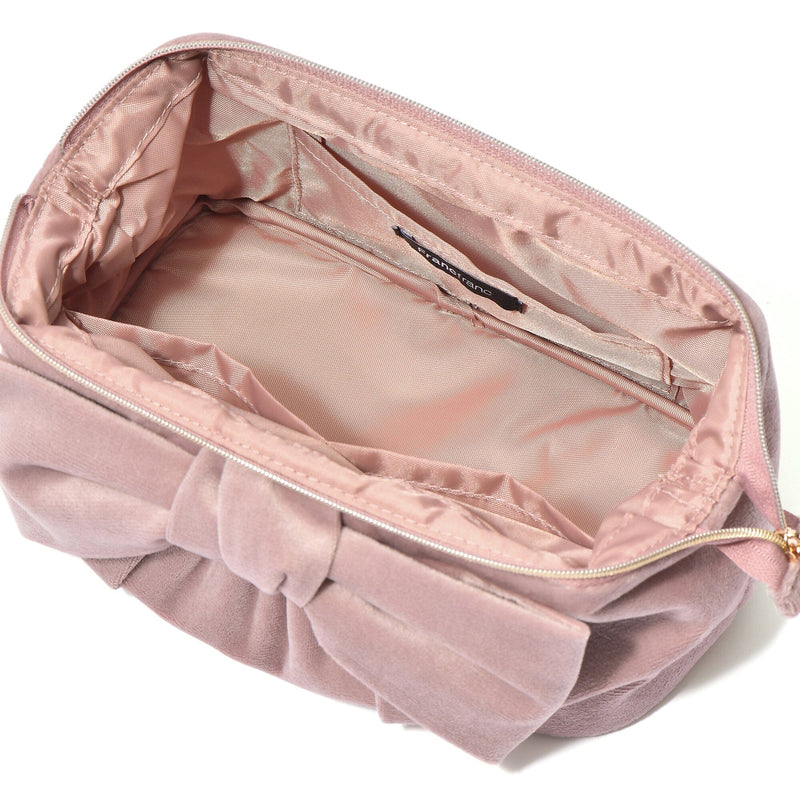Velour Ribbon Wire Pouch Pink