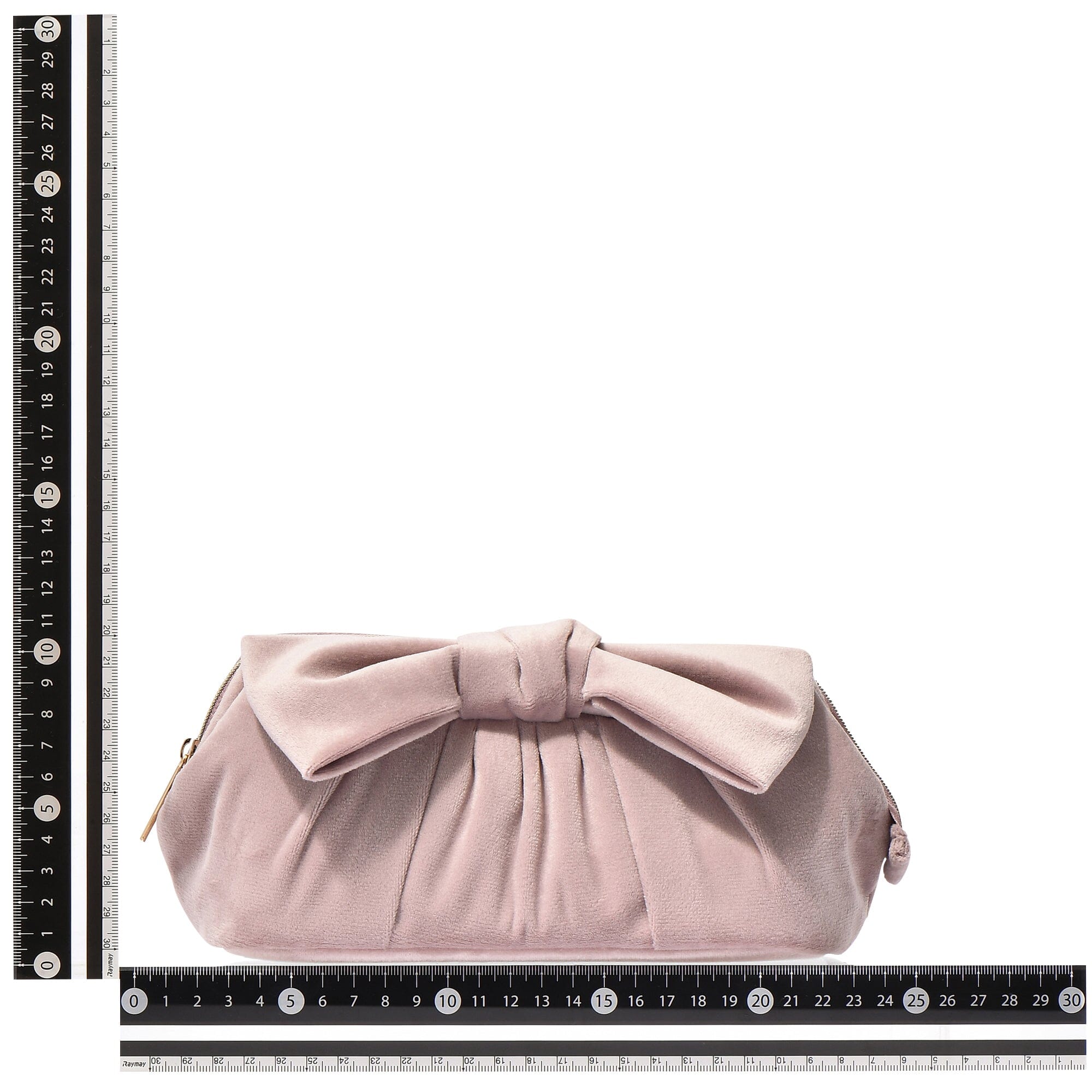 Velour Ribbon Wire Pouch Pink