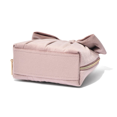 Velour Ribbon Stand Pouch Pink