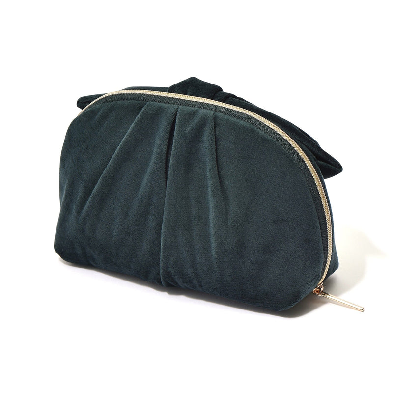 Velour Ribbon Pouch Small Green