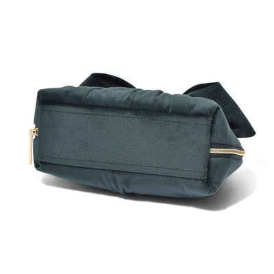 Velour Ribbon Pouch Small Green