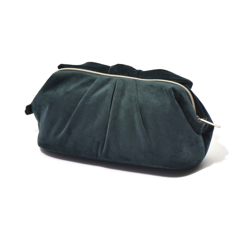 Velour Ribbon Wire Pouch Green