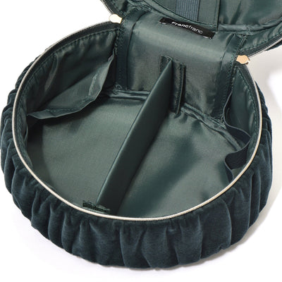 Velour Ribbon Vanity Pouch Small Green