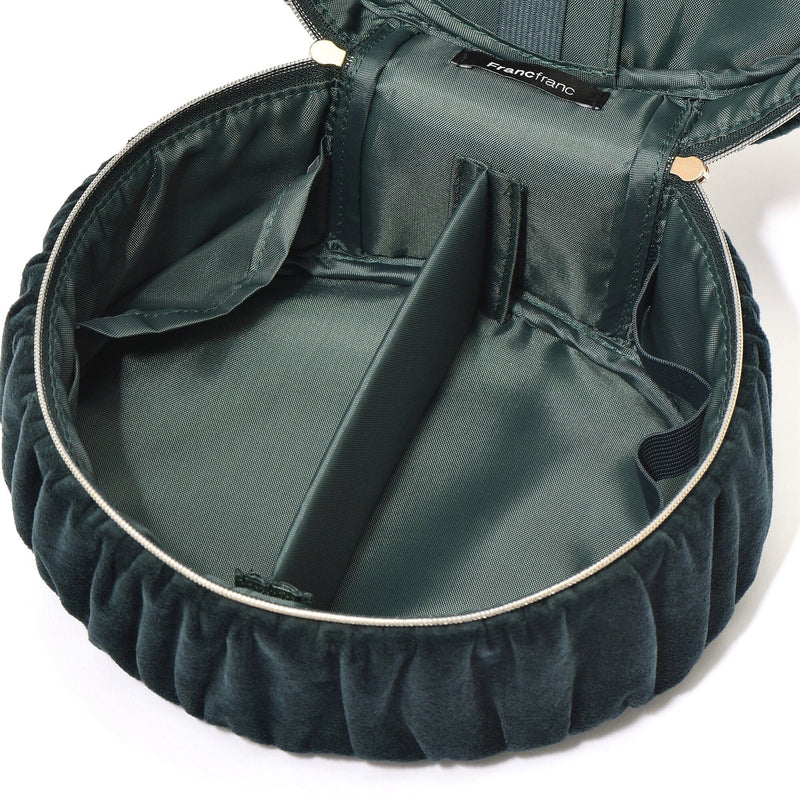 Velour Ribbon Vanity Pouch Small Green