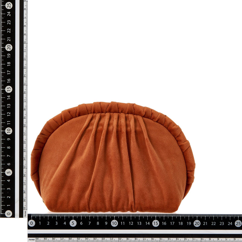 Velour Pleat Pouch Small Orange