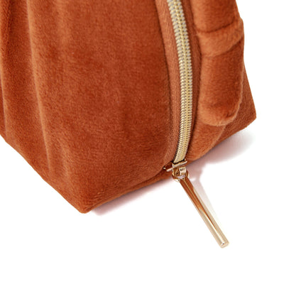 Velour Pleat Pouch Small Orange