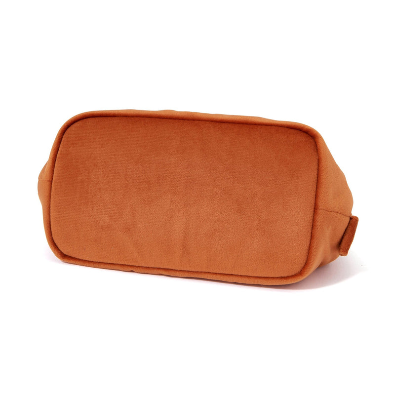 Velour Pleat Wire Pouch Orange